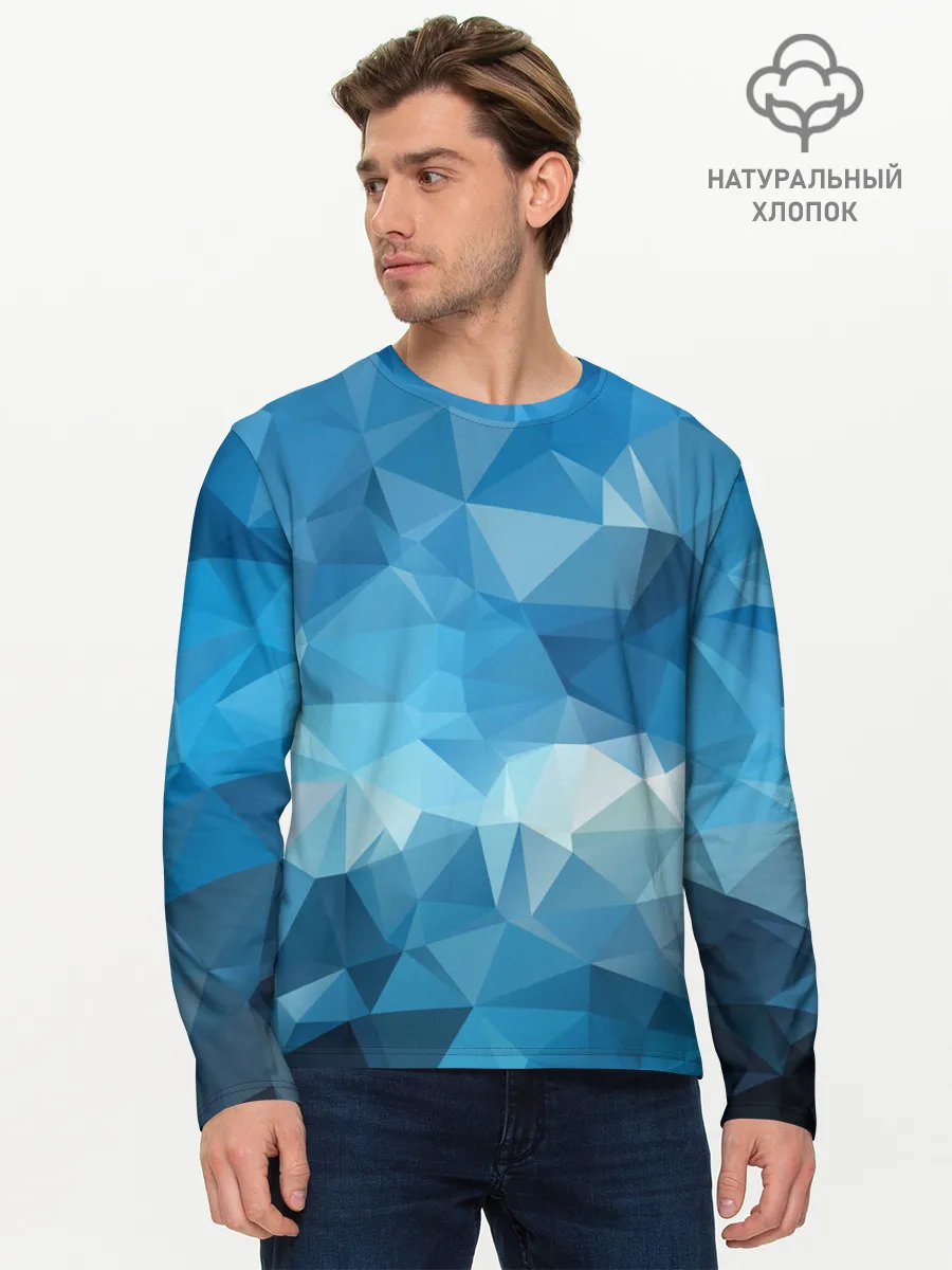 Мужской лонгслив базовый / Цифровое небо