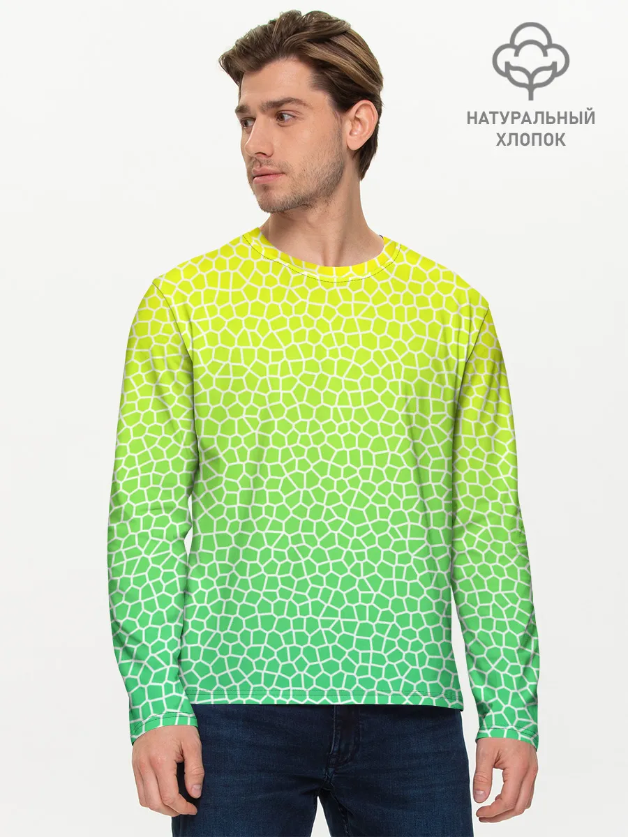 Мужской лонгслив базовый / Витражная мозаика