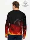 Мужской лонгслив базовый / Кулак One Punch-Man в огне
