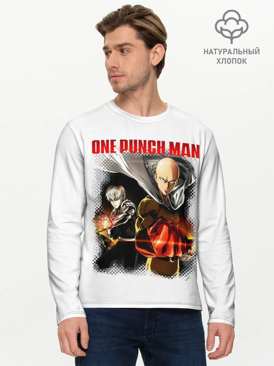 Мужской лонгслив базовый / Сайтама и Генос One Punch-Man