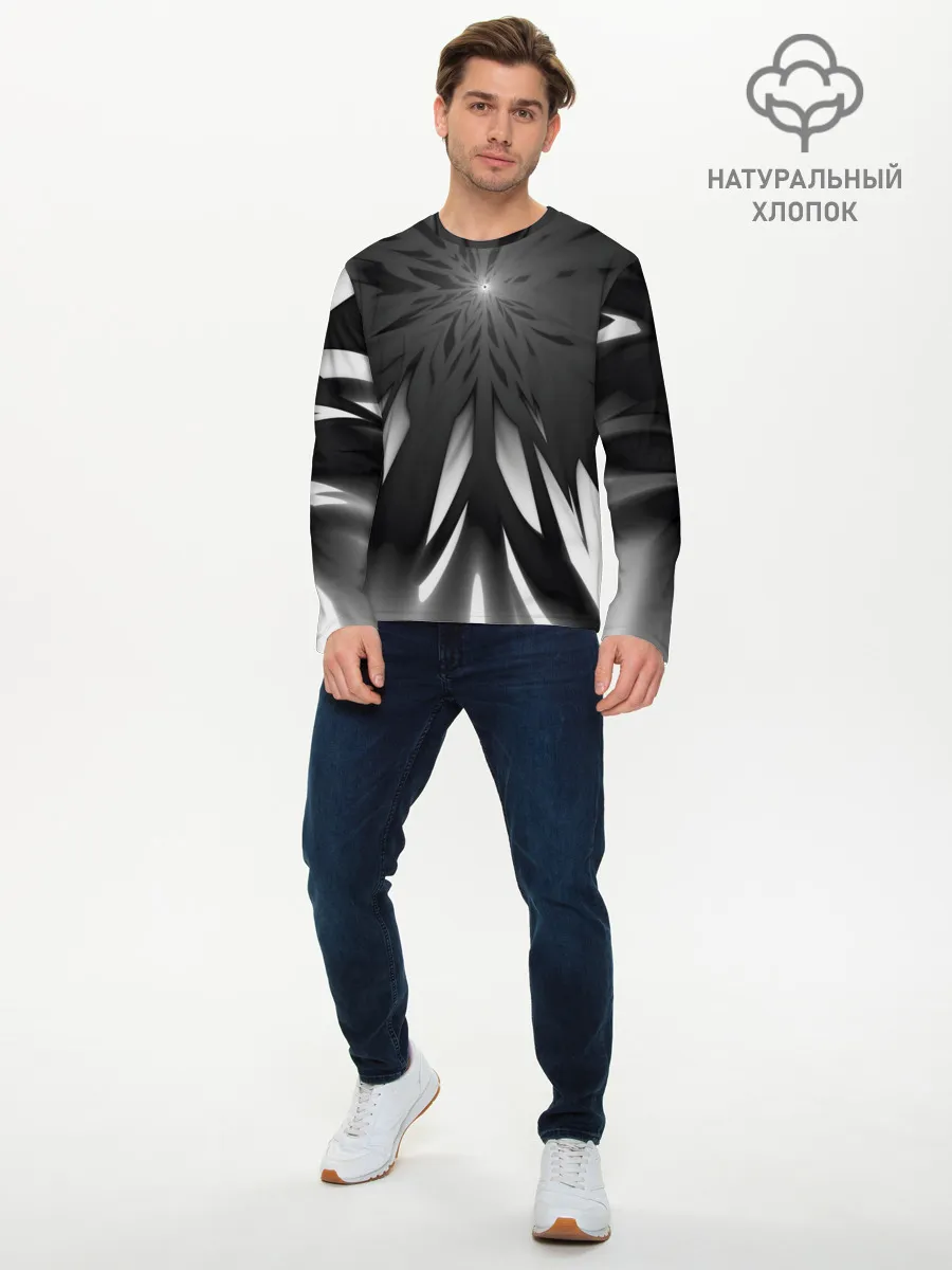 Мужской лонгслив базовый / Абстракция 353-3
