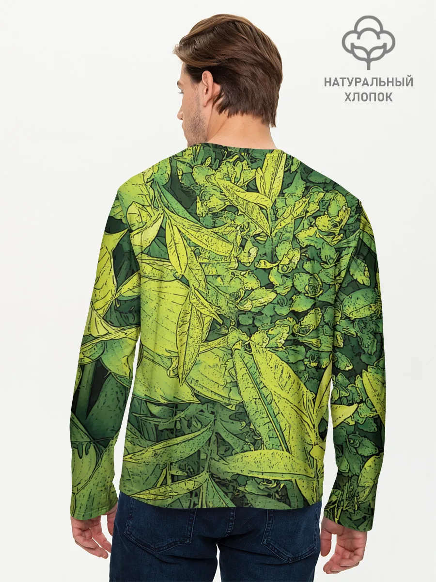 Мужской лонгслив базовый / Растительная жизнь - Хоста
