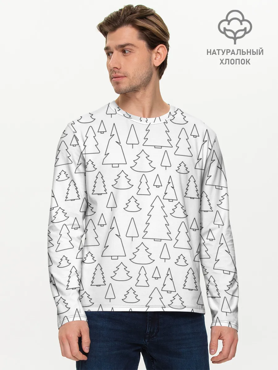 Мужской лонгслив базовый / Простые елочки
