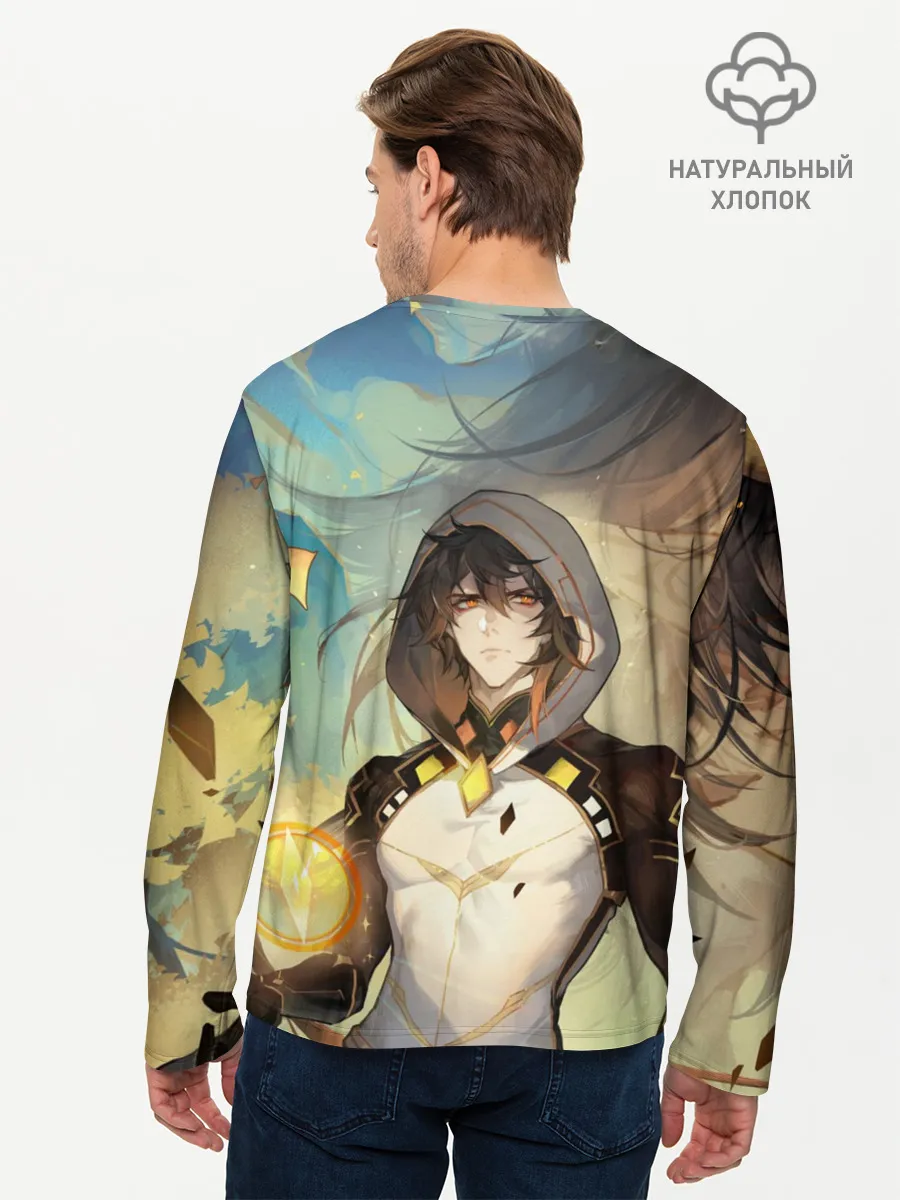 Мужской лонгслив базовый / Чжун Ли, Zhongli, Genshin Impact