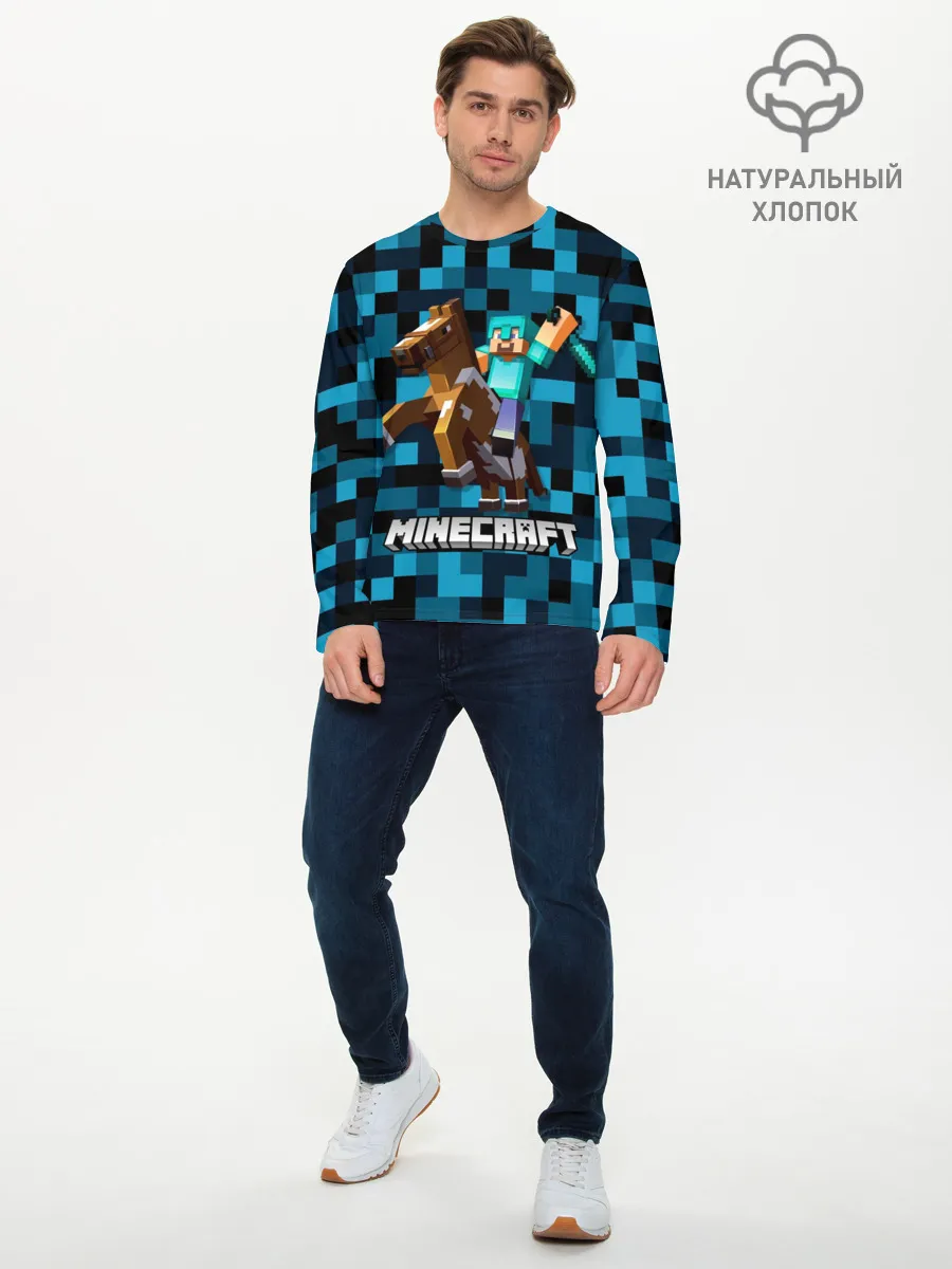 Мужской лонгслив базовый / Minecraft, Пиксели
