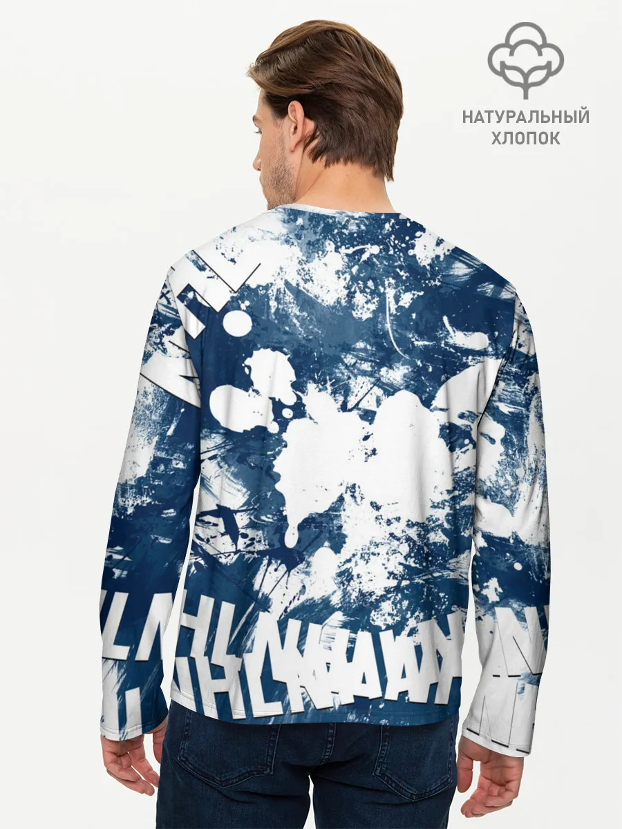 Мужской лонгслив базовый / Коламбус Блю Джекетс, Columbus Blue Jackets