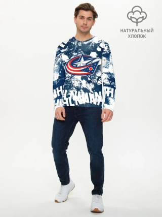 Мужской лонгслив базовый / Коламбус Блю Джекетс, Columbus Blue Jackets