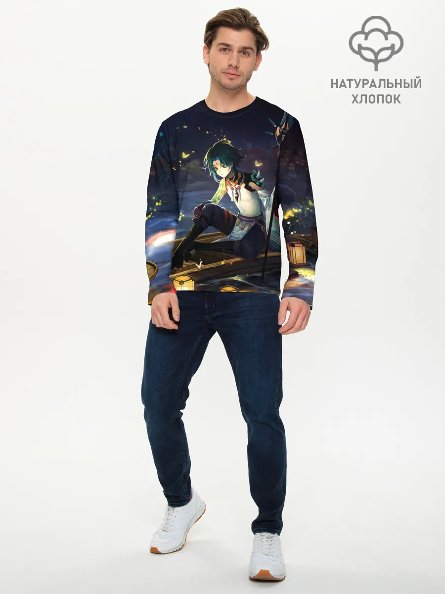 Мужской лонгслив базовый / Сяо | Xiao | Genshin Impact