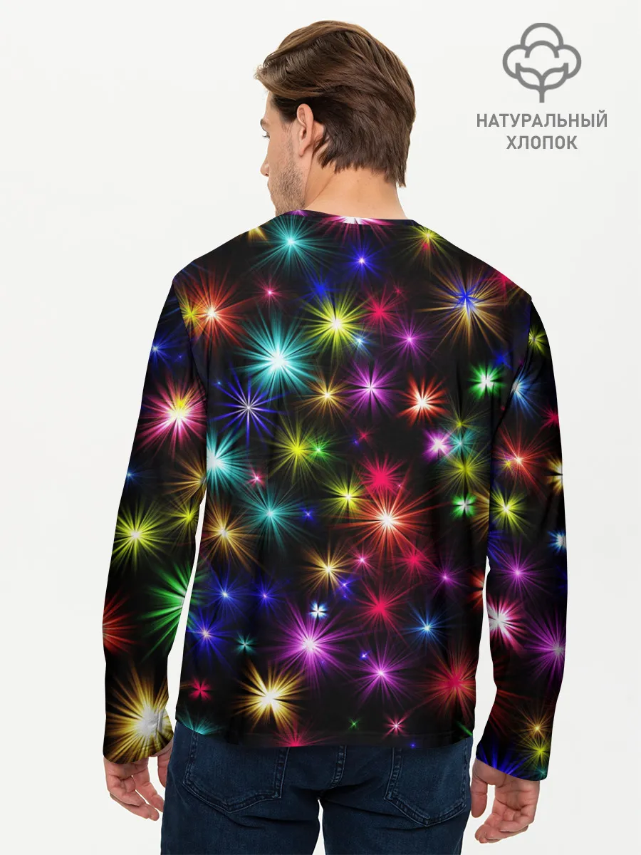 Мужской лонгслив базовый / ПРАЗДНИЧНЫЕ ОГОНЬКИ