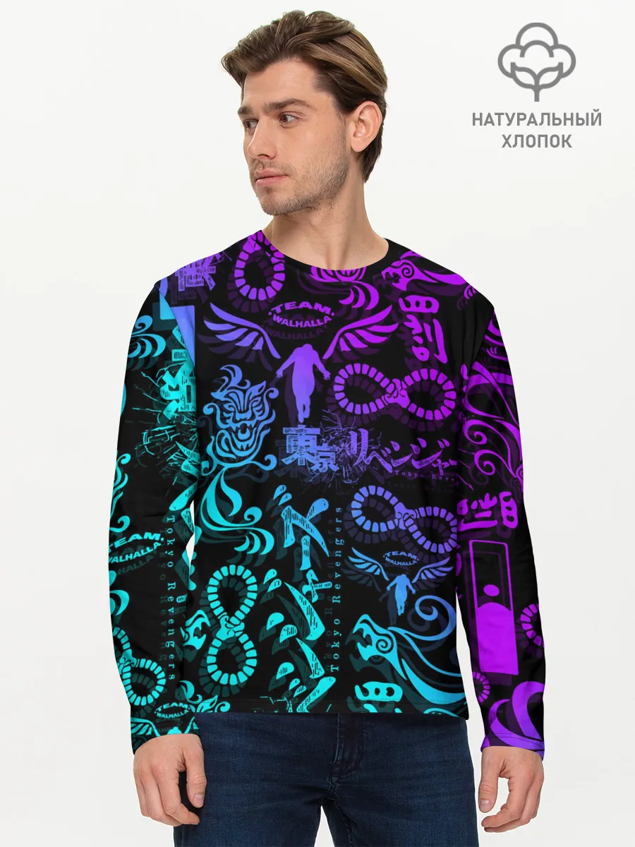 Мужской лонгслив базовый / ТАТУ ТОКЙСКИЕ МСТИТЕЛИ НЕОН |