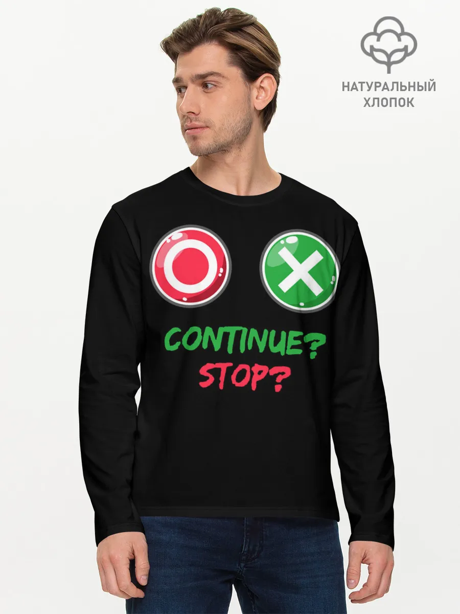 Мужской лонгслив базовый / Игра в кальмара: кнопки выбора