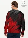 Мужской лонгслив базовый / ЧЁРНО КРАСНЫЕ КРАСКИ | RED BLACK STRIPES