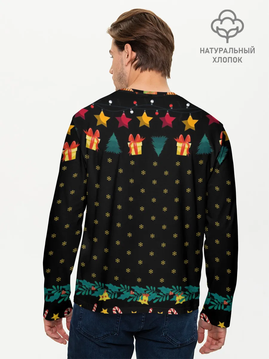 Мужской лонгслив базовый / Новогодний Майнкрафт, Minecraft