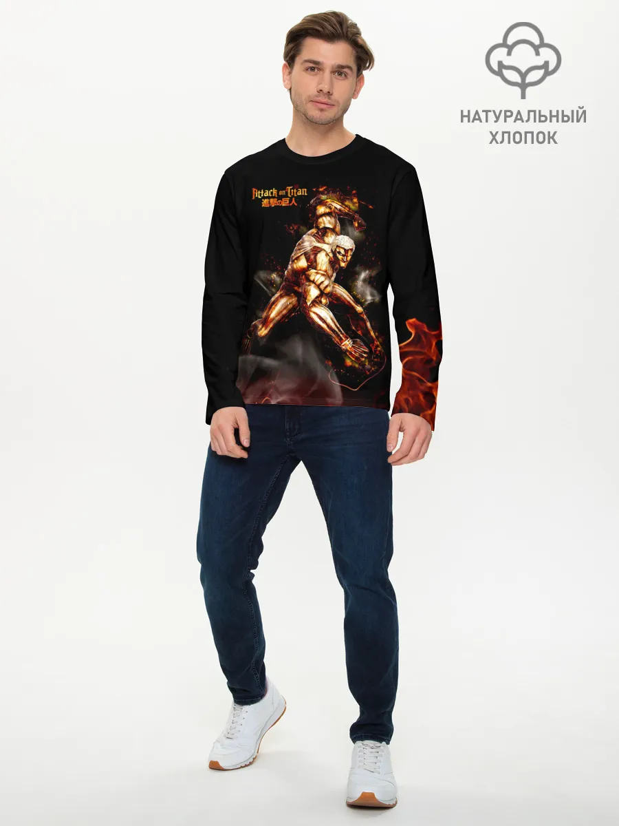 Мужской лонгслив базовый / Атака на титанов Бронированный Титан