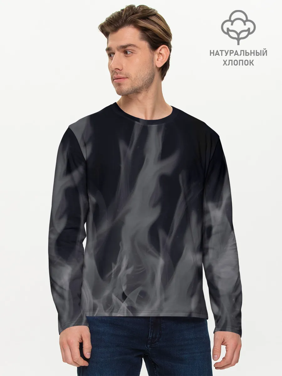 Мужской лонгслив базовый / Белое пламя