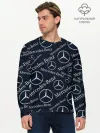 Мужской лонгслив базовый / MERCEDES-BENZ / МЕРСЕДЕС-БЕНЗ / УЗОР
