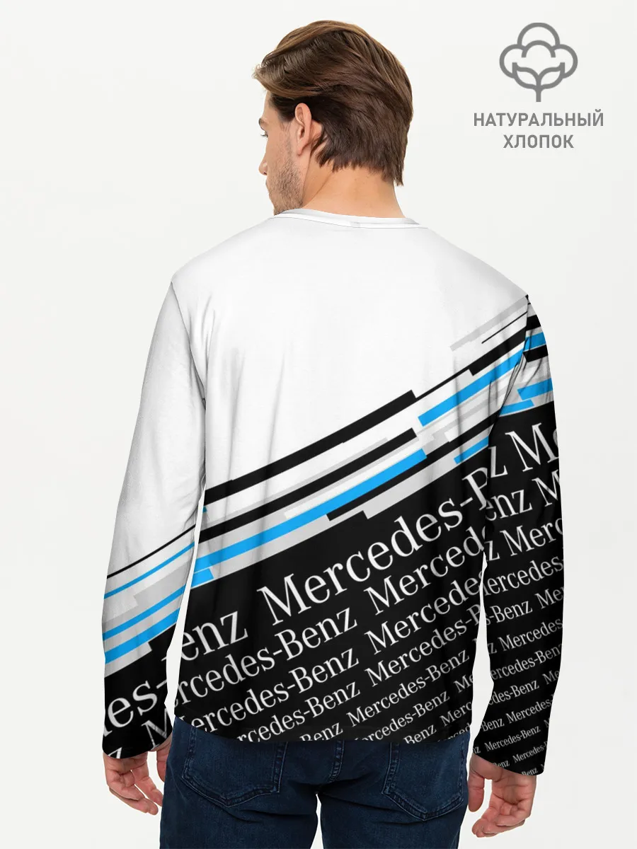 Мужской лонгслив базовый / MERCEDES-BENZ / МЕРСЕДЕС-БЕНЗ / BLUE