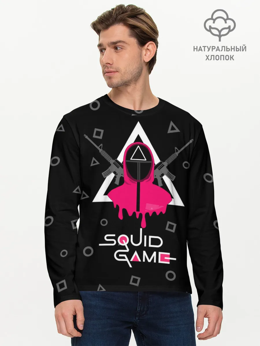 Мужской лонгслив базовый / Squid game: guard with M-16