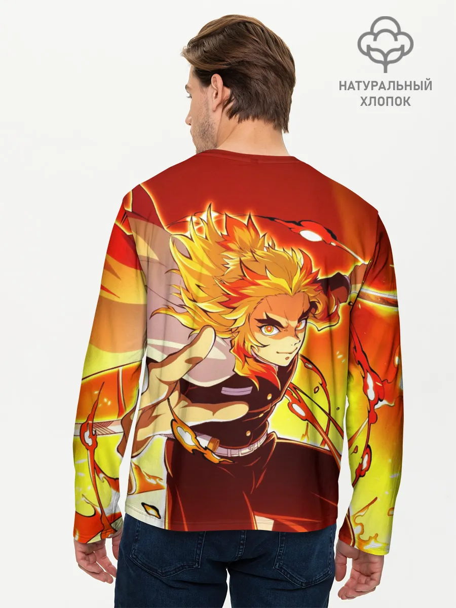 Мужской лонгслив базовый / Ренгоку Кёджуро, Клинок рассекающий демонов