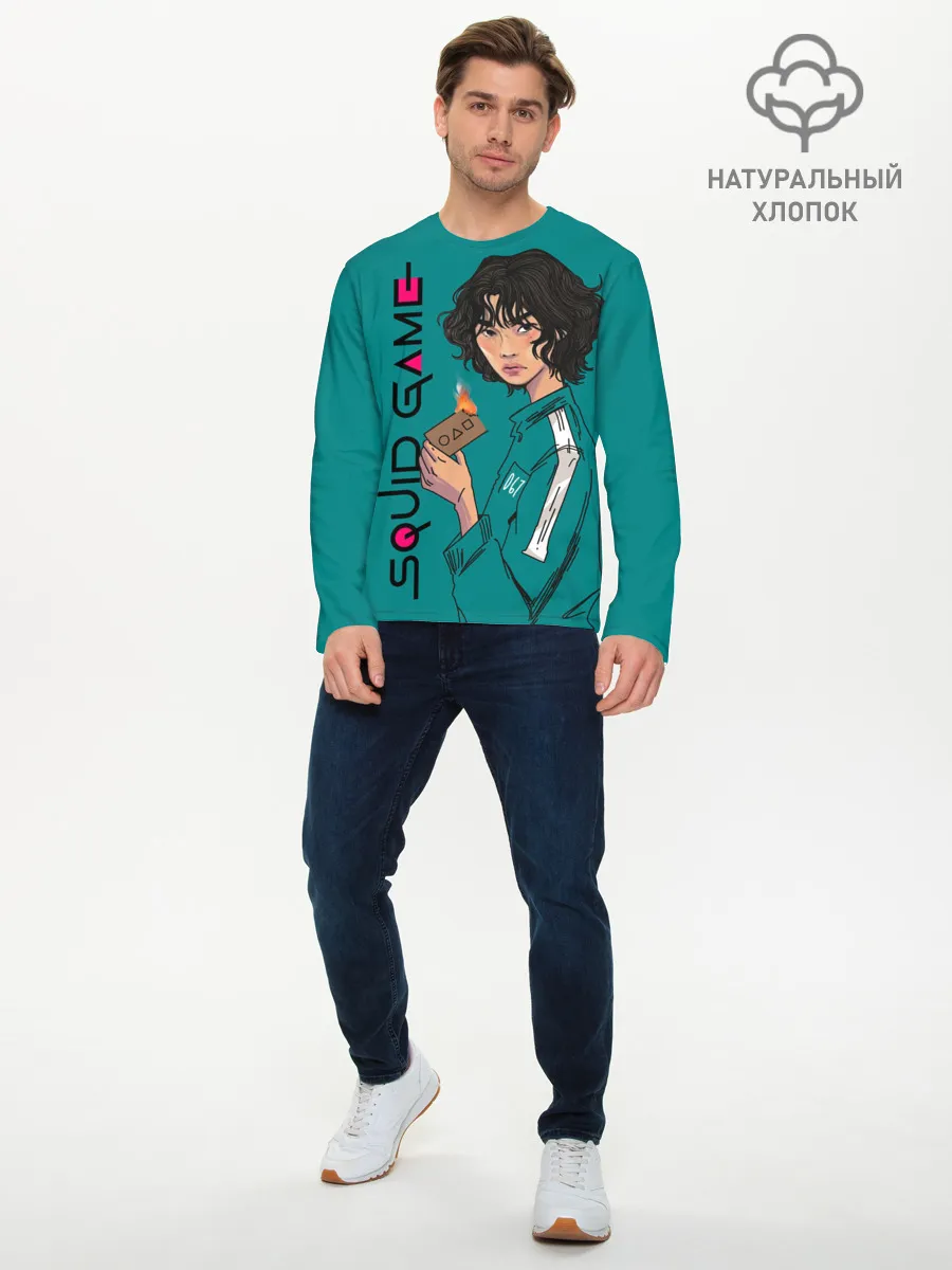 Мужской лонгслив базовый / Кан Сэ Бёк сжигает визитку