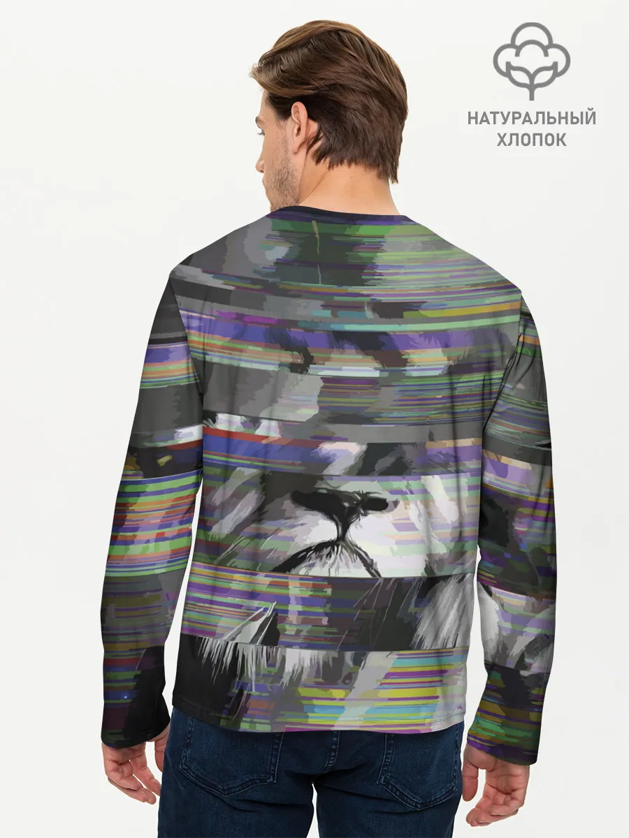 Мужской лонгслив базовый / Glitch lion 2020