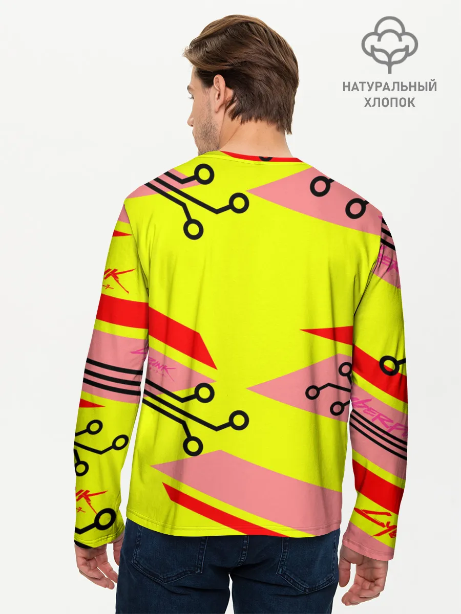 Мужской лонгслив базовый / Cyberpunk 2077 Киберматрица.