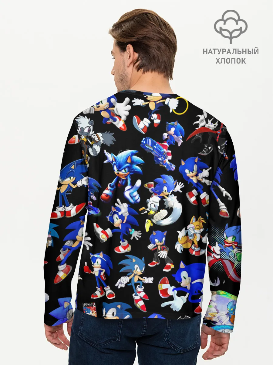 Мужской лонгслив базовый / SONIC PATTERN HERO | СОННИК