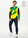 Мужской лонгслив базовый / JDM GREEN YELLOW LOGO