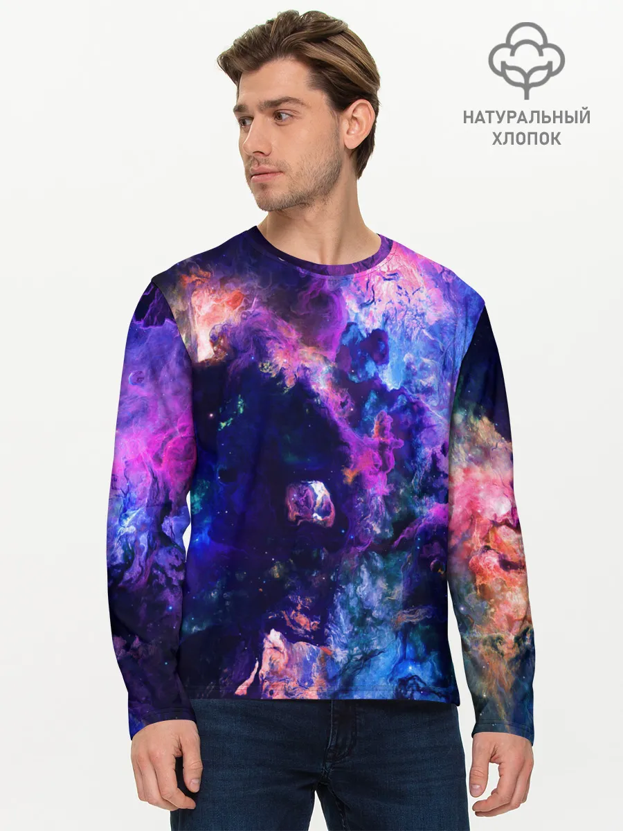 Мужской лонгслив базовый / НЕОНОВЫЕ КОСМОС / NEON SPACE