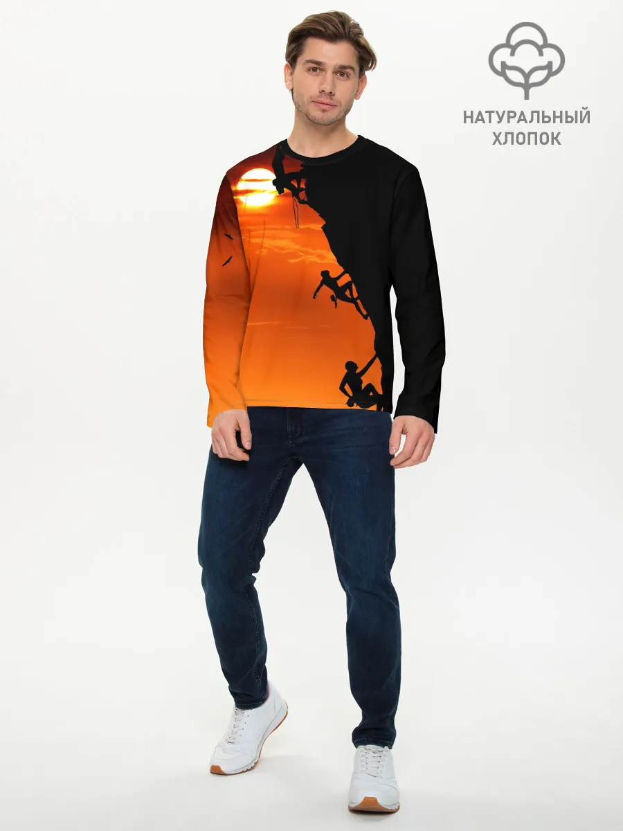 Мужской лонгслив базовый / СКАЛОЛАЗЫ В ЗАКАТЕ