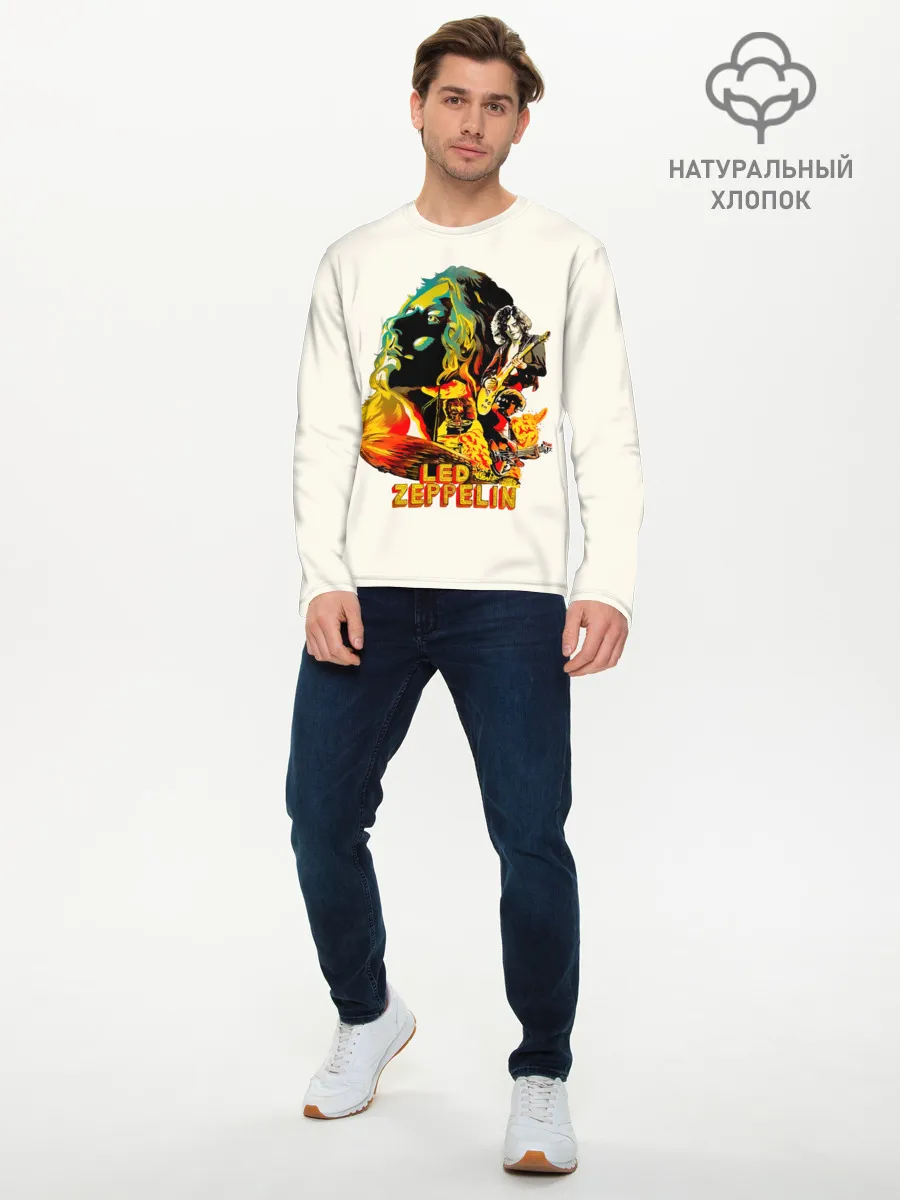 Мужской лонгслив базовый / Группа Led Zeppelin арт