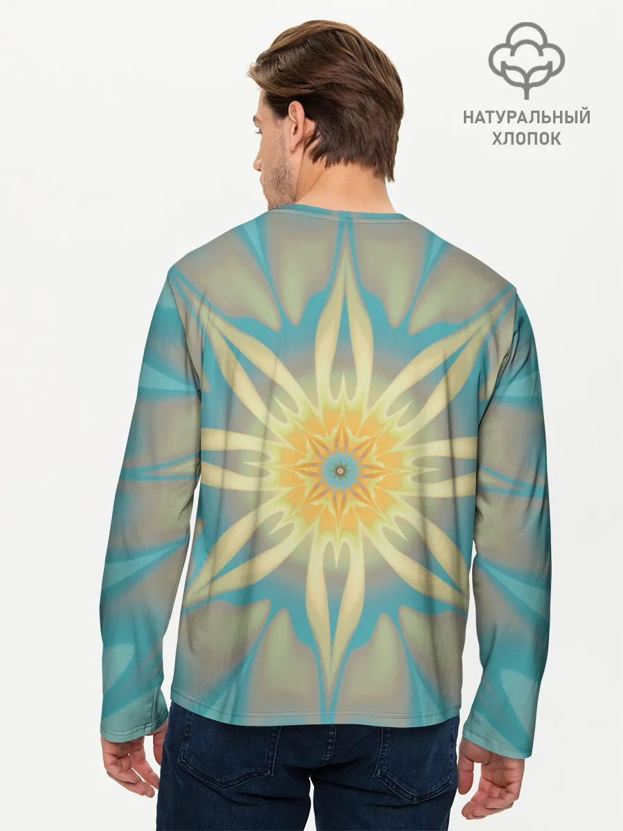 Мужской лонгслив базовый / Летнее солнце. Абстракция.