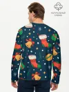 Мужской лонгслив базовый / Новогодний, рождественский узор