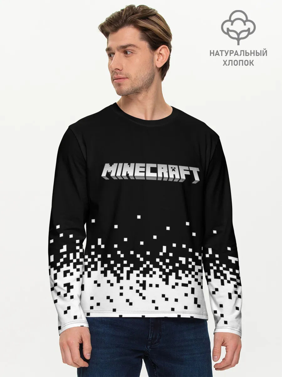 Мужской лонгслив базовый / Minecraft | Майнкрафт | логотип