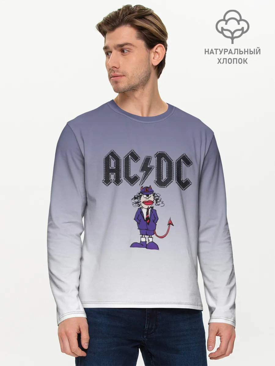 Мужской лонгслив базовый / Ангус Янг чертик AC/DC
