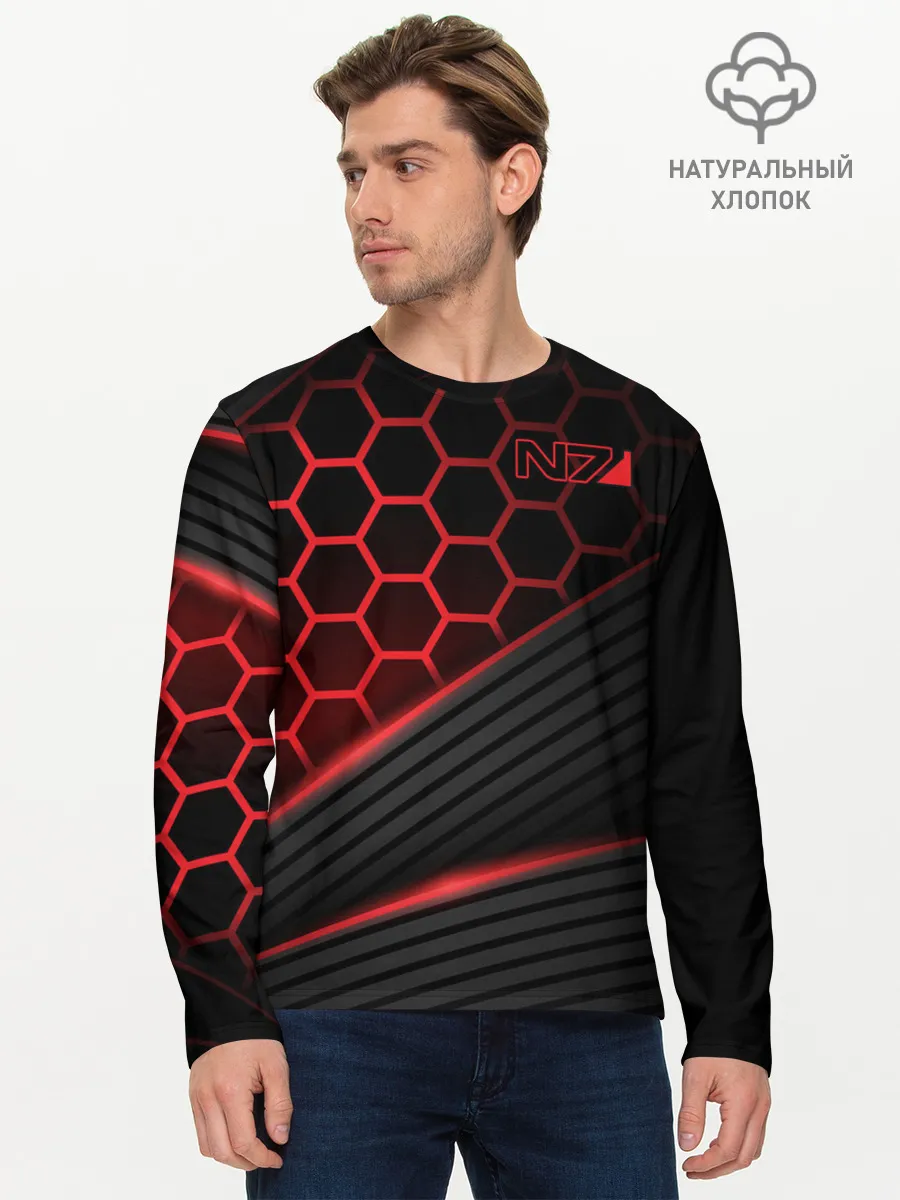 Мужской лонгслив базовый / Mass Effect N7