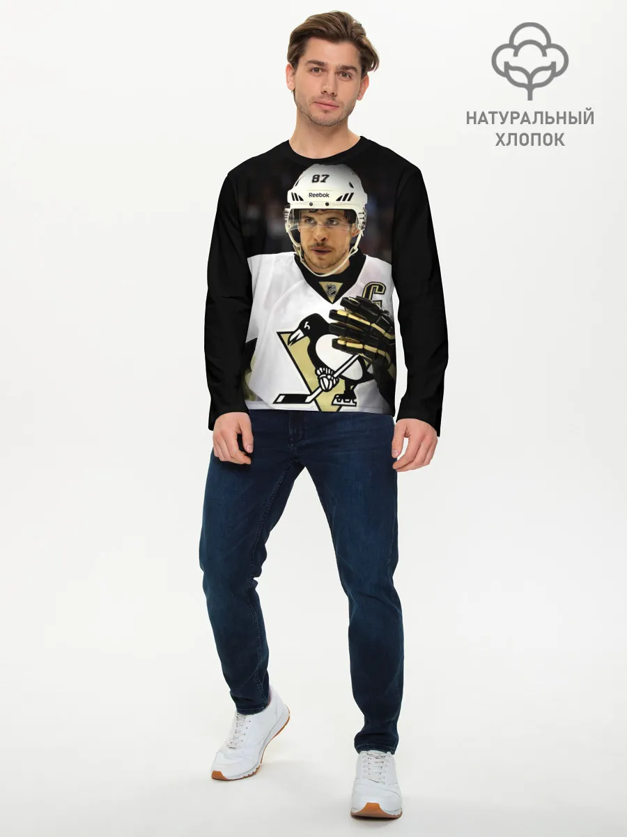 Мужской лонгслив базовый / Сидни Кросби