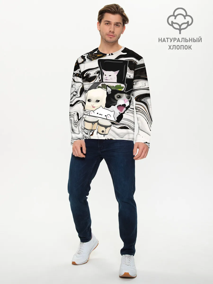 Мужской лонгслив базовый / woman yelling at cat