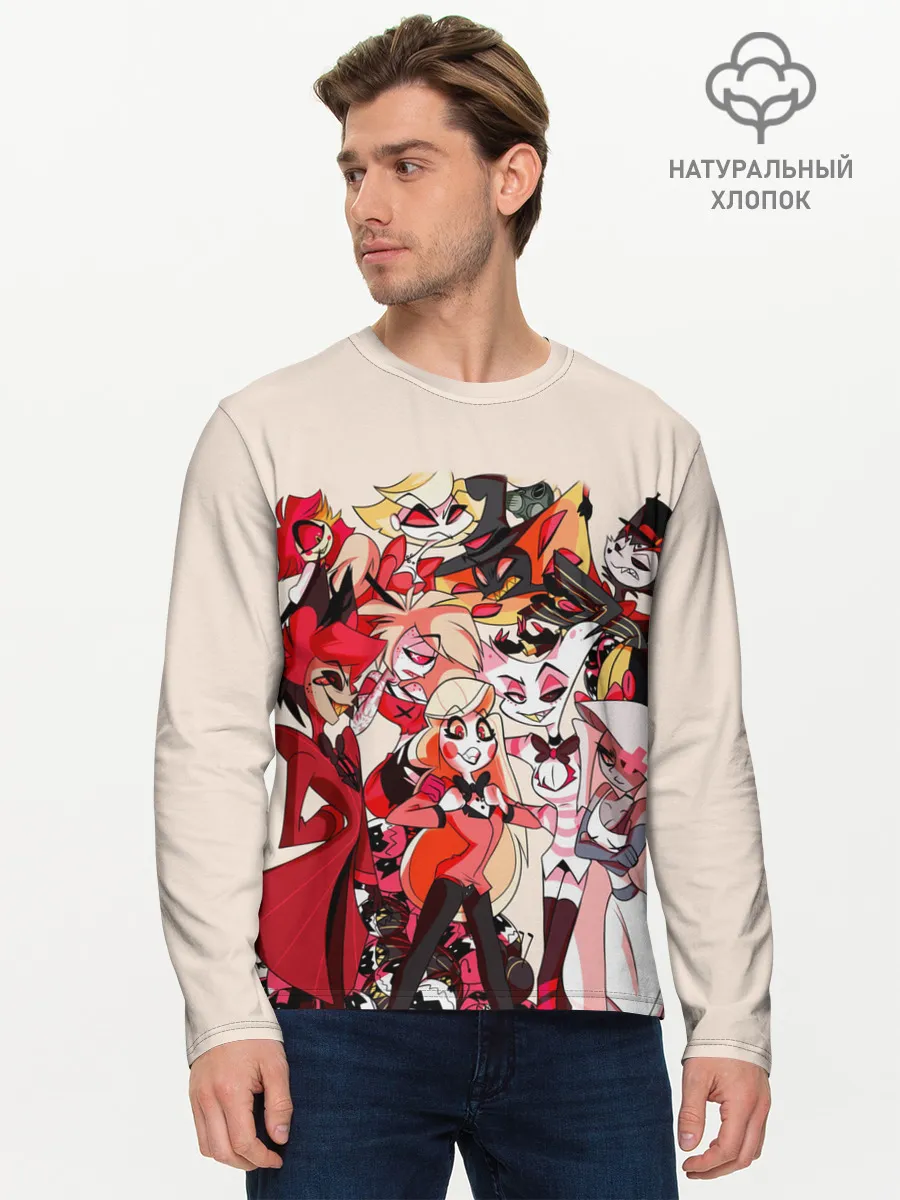 Мужской лонгслив базовый / ОТЕЛЬ ХАЗБИН ПЕРСОНАЖИ