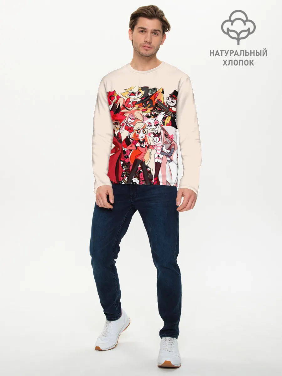 Мужской лонгслив базовый / ОТЕЛЬ ХАЗБИН ПЕРСОНАЖИ