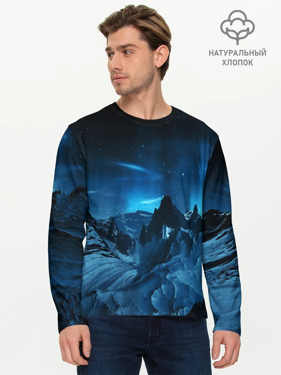 Мужской лонгслив базовый / Северное сияние