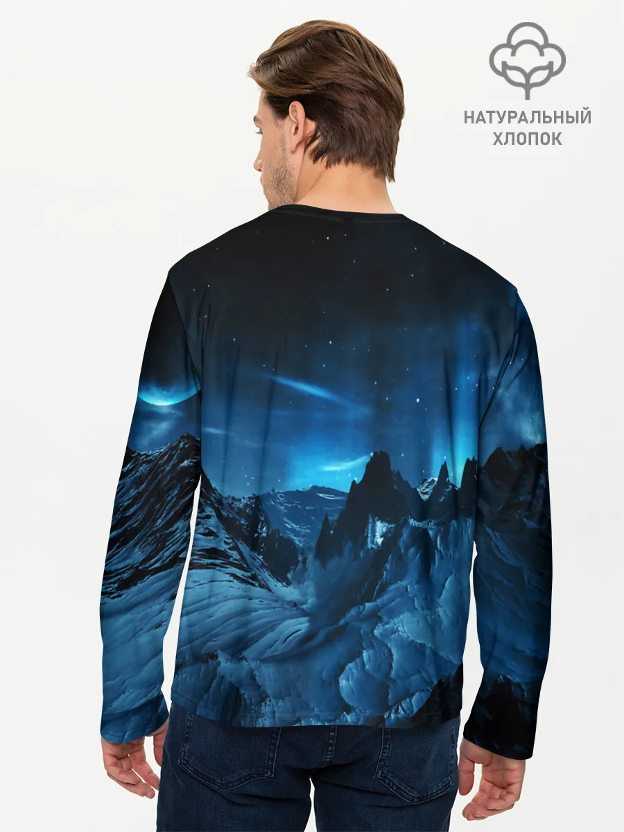 Мужской лонгслив базовый / Северное сияние