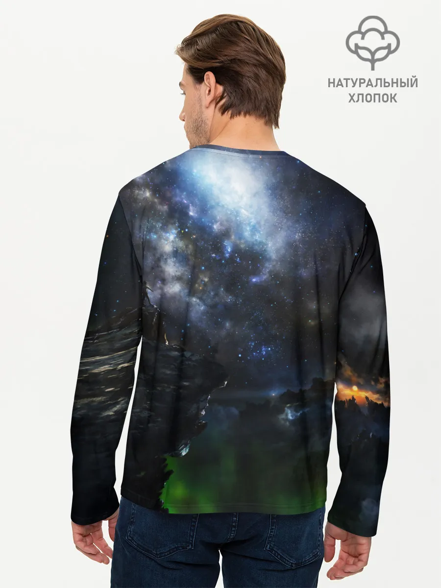 Мужской лонгслив базовый / Космос