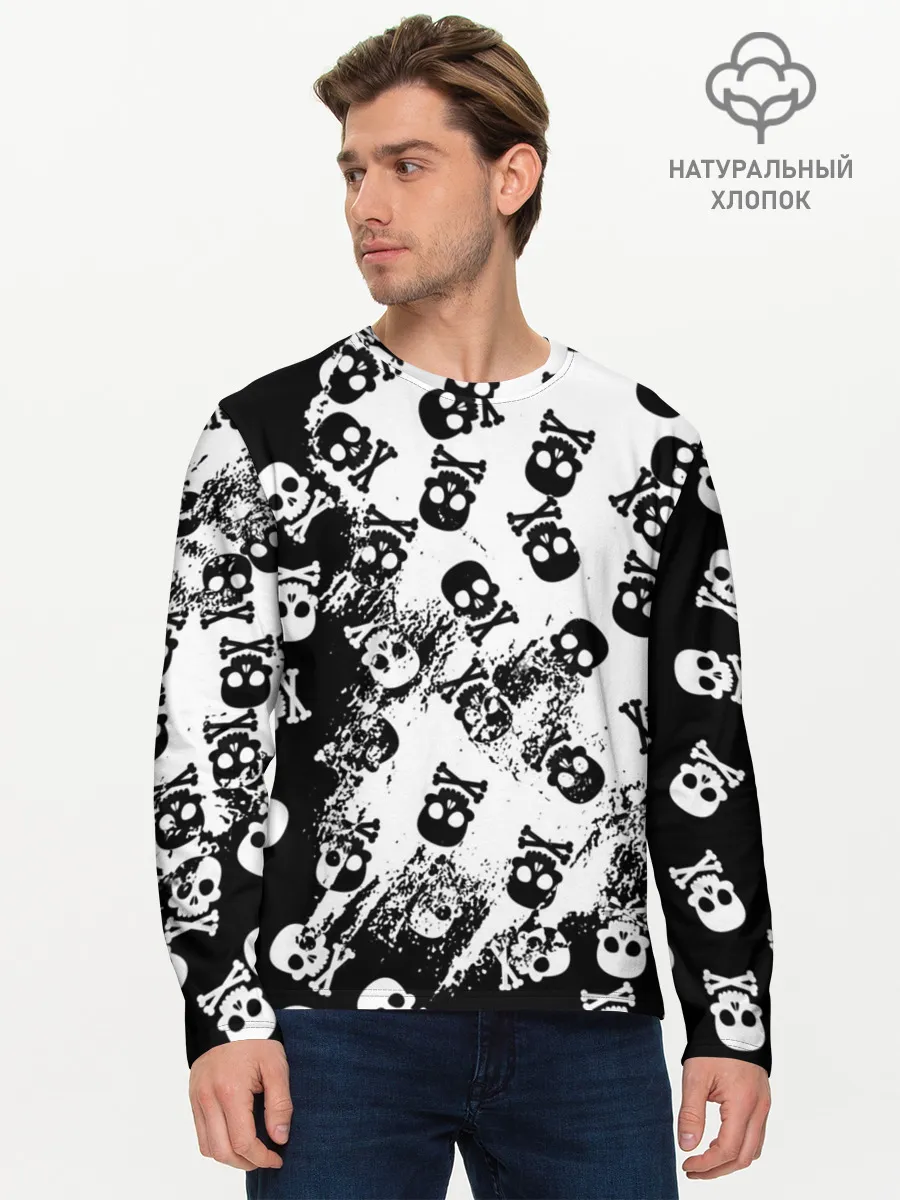 Мужской лонгслив базовый / Черепа