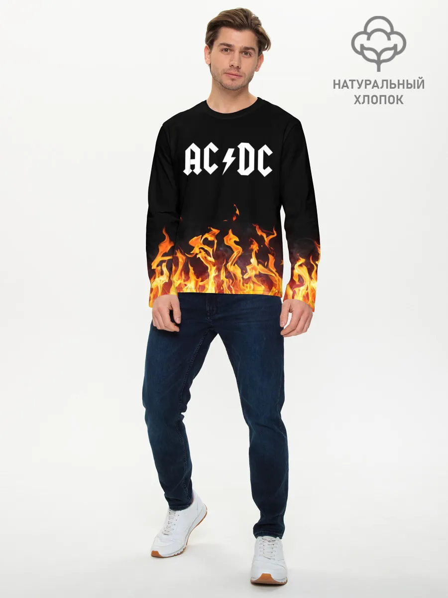Мужской лонгслив базовый / AC DC