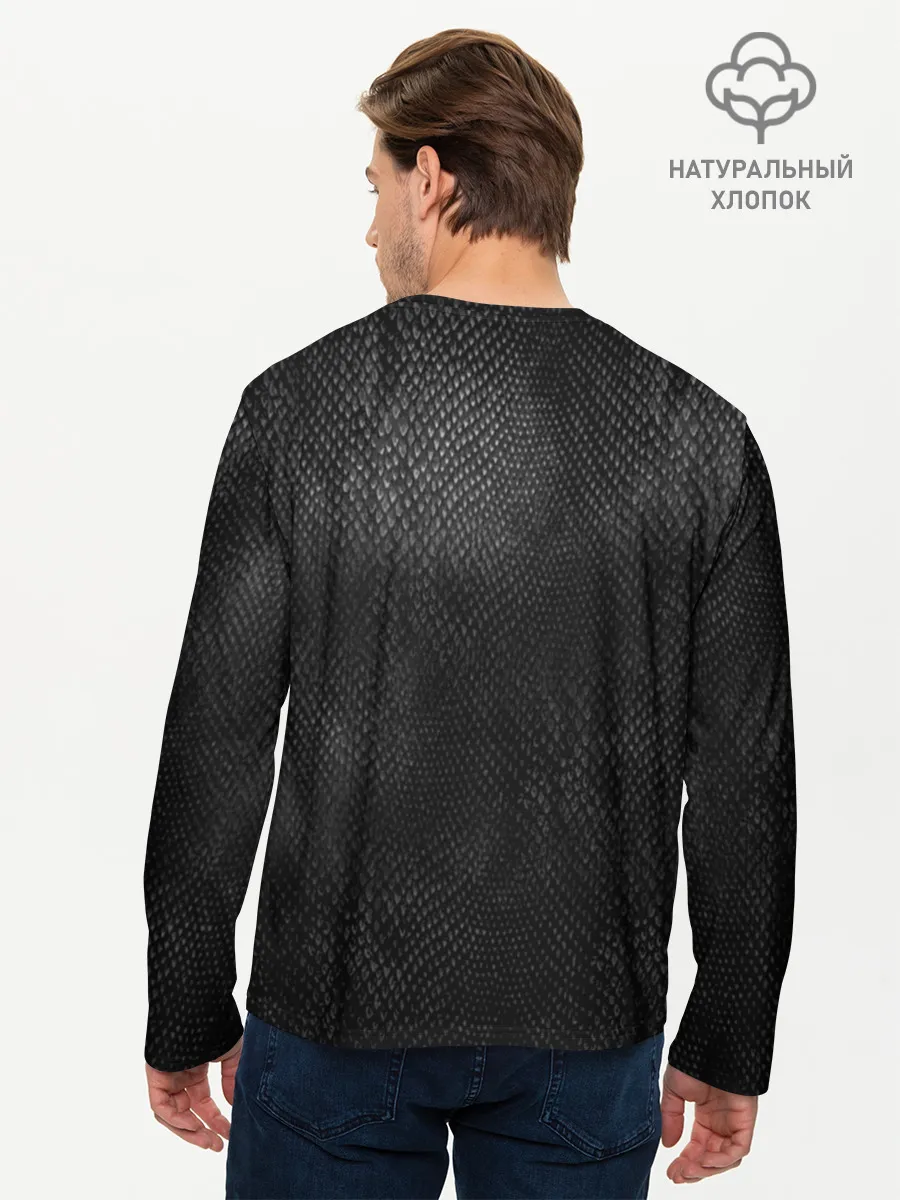 Мужской лонгслив базовый / Черный Дракон