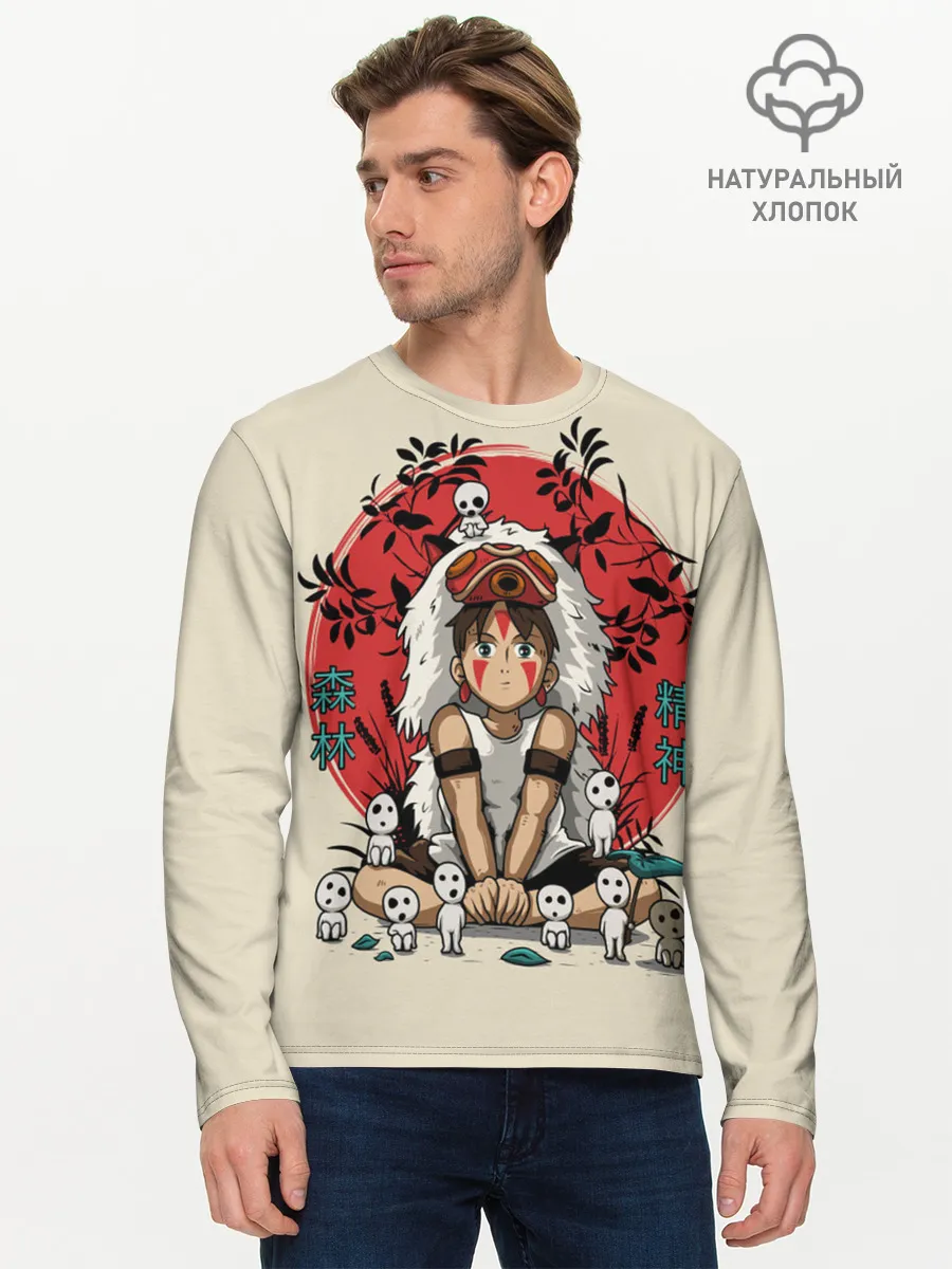 Мужской лонгслив базовый / Princess Mononoke