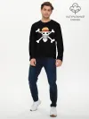 Мужской лонгслив базовый / вытянутый череп One Piece