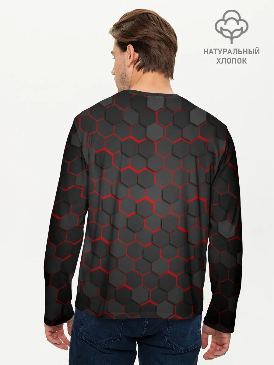 Мужской лонгслив базовый / OCTAGON красный