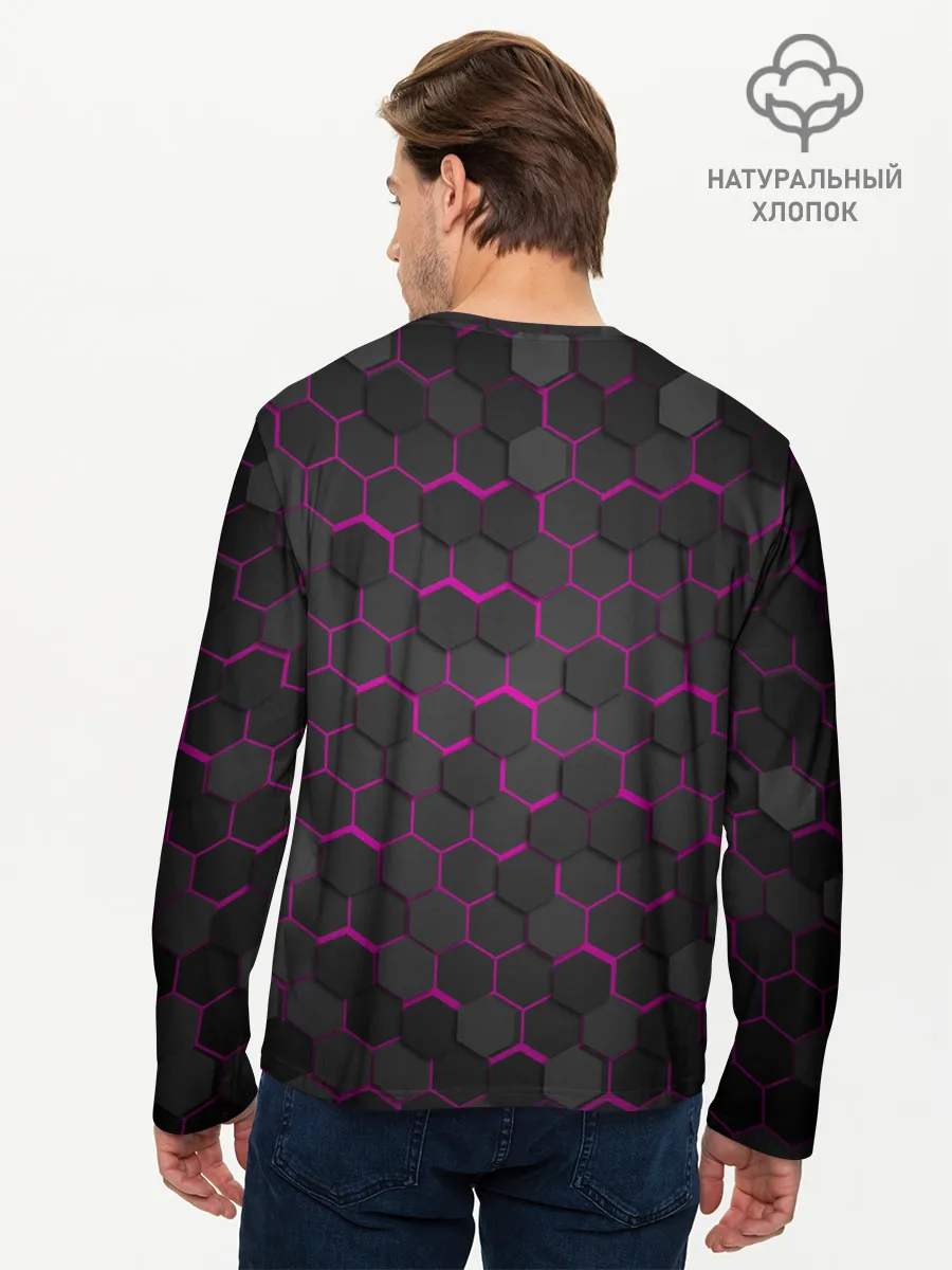 Мужской лонгслив базовый / OCTAGON розовый